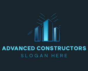 Building Blueprint Construction logo design