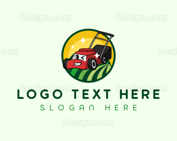 Lawn Mower Character Logo