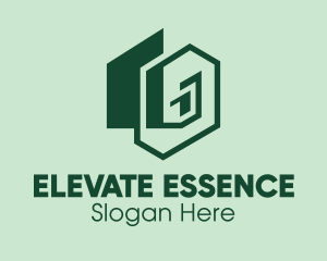 Green Geometric House  Logo