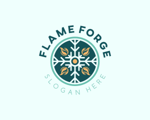 Snowflake Flame Ice logo design