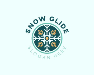 Snowflake Flame Ice logo design