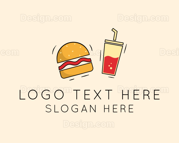 Burger Drink Fast Food Logo