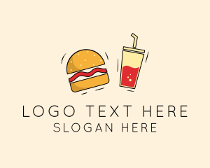 Burger Drink Fast Food  Logo