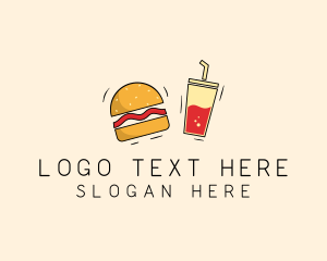 Burger Drink Fast Food  Logo