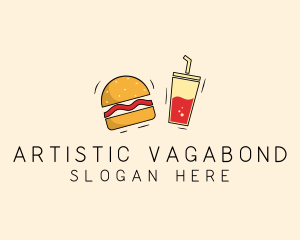 Burger Drink Fast Food  logo design