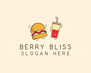 Burger Drink Fast Food  logo design