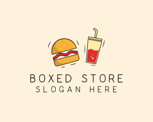 Burger Drink Fast Food  logo design