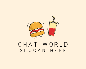 Burger Drink Fast Food  logo design