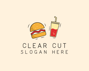 Burger Drink Fast Food  logo design