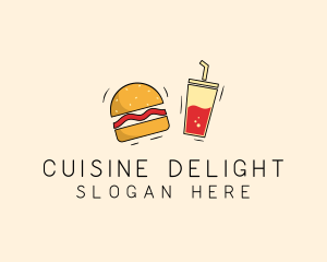 Burger Drink Fast Food  logo design