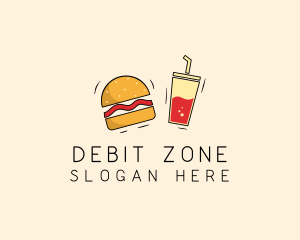 Burger Drink Fast Food  logo design