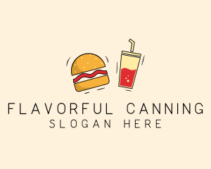 Burger Drink Fast Food  logo design