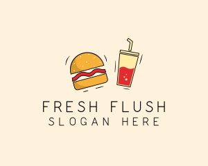 Burger Drink Fast Food  logo design