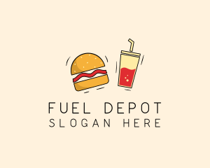 Burger Drink Fast Food  logo design