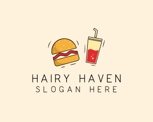 Burger Drink Fast Food  logo design