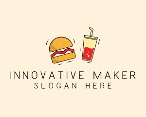 Burger Drink Fast Food  logo design