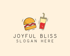 Burger Drink Fast Food  logo design