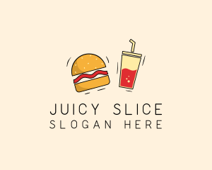 Burger Drink Fast Food  logo design