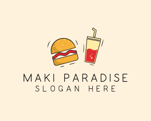 Burger Drink Fast Food  logo design