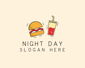 Burger Drink Fast Food  logo design