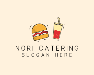 Burger Drink Fast Food  logo design