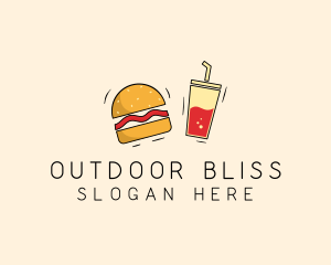 Burger Drink Fast Food  logo design