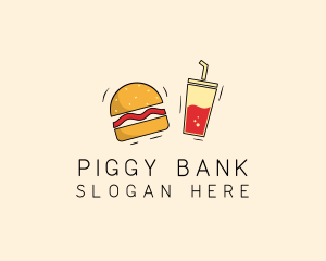 Burger Drink Fast Food  logo design