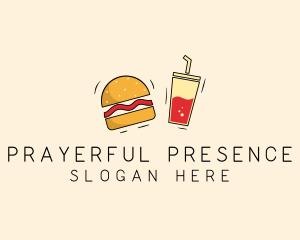 Burger Drink Fast Food  logo design