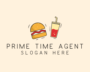 Burger Drink Fast Food  logo design