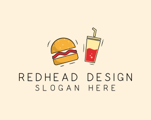 Burger Drink Fast Food  logo design