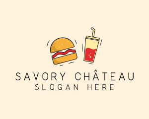 Burger Drink Fast Food  logo design