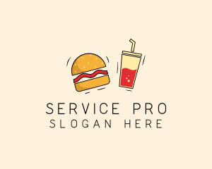 Burger Drink Fast Food  logo design