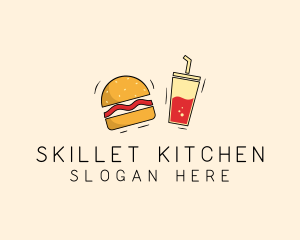 Burger Drink Fast Food  logo design