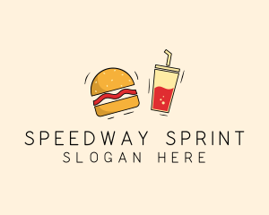 Burger Drink Fast Food  logo design