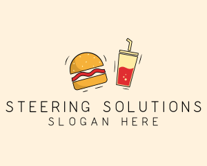 Burger Drink Fast Food  logo design