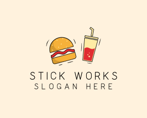 Burger Drink Fast Food  logo design