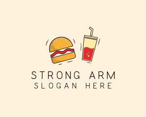 Burger Drink Fast Food  logo design