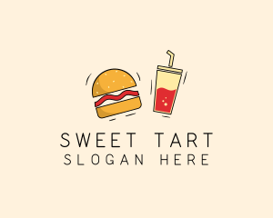 Burger Drink Fast Food  logo design