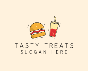 Burger Drink Fast Food  logo design