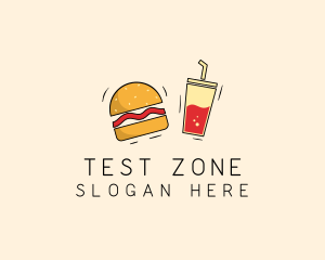 Burger Drink Fast Food  logo design