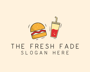 Burger Drink Fast Food  logo design