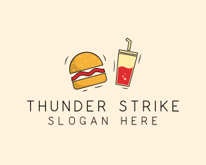 Burger Drink Fast Food  logo design