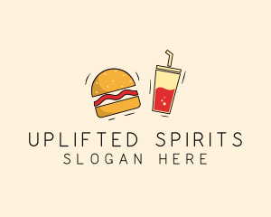 Burger Drink Fast Food  logo design