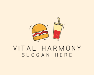 Burger Drink Fast Food  logo design