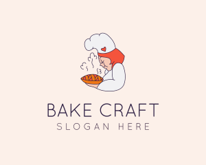 Woman Pie Baker  logo design