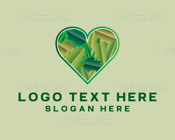 Eco Heart Leaves Logo