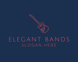 Rock Band Electric Guitar logo design