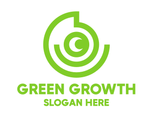 Green Chameleon Spiral logo design