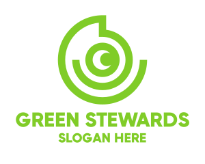 Green Chameleon Spiral logo design