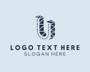 Professional Polygon Letter U logo